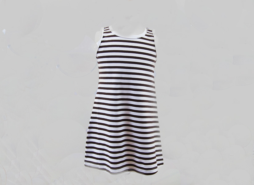 brown color striped, girl toddler A Line Dress
