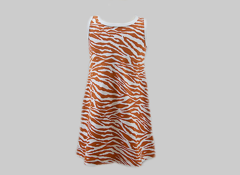 burnt orange color zebra, girl toddler A Line Dress