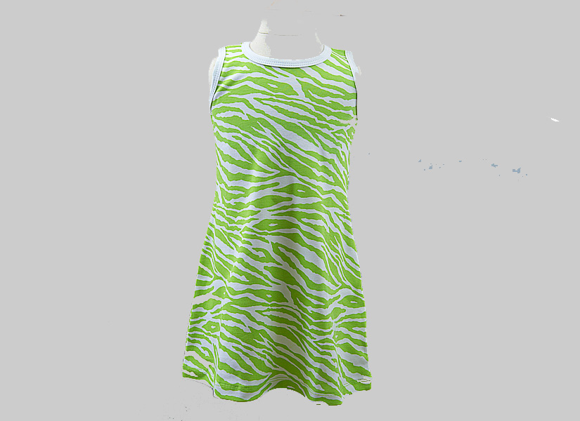 hot green zebra, girl toddler A Line Dress