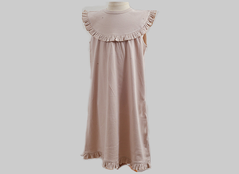almond milk color, girl toddler sleeveless dress