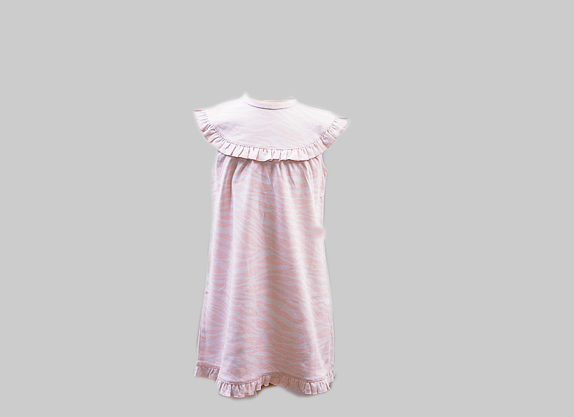 Peach Zebra Sleeveless Girl Toddler Dress