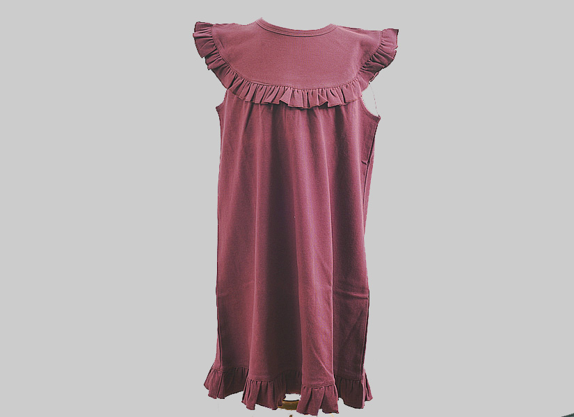 burgundy color, girl toddler sleeveless dress.