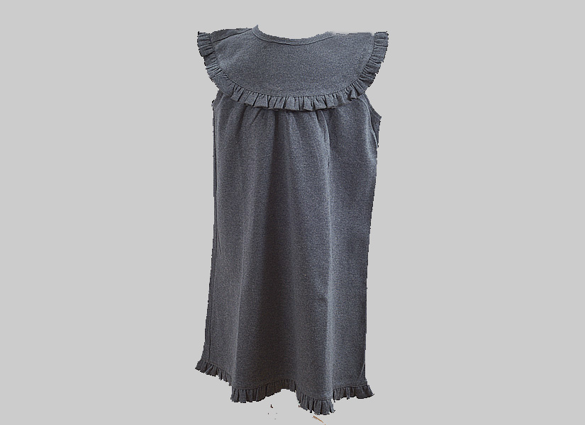 dark gray color, girl toddler sleeveless dress