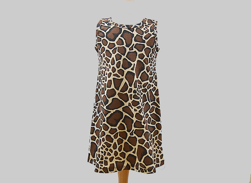 girl toddler sleeveless A Line Dress, Giraffe Color