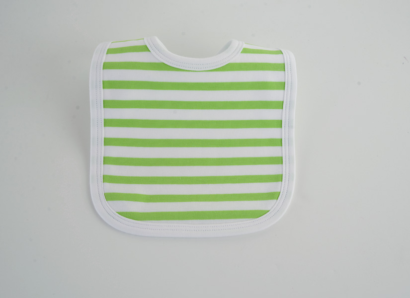 Hot Green Striped Infant Baby Bib