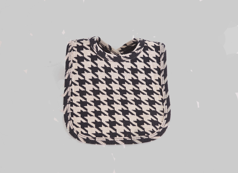 Traditional Houndstooth Style Baby Bib