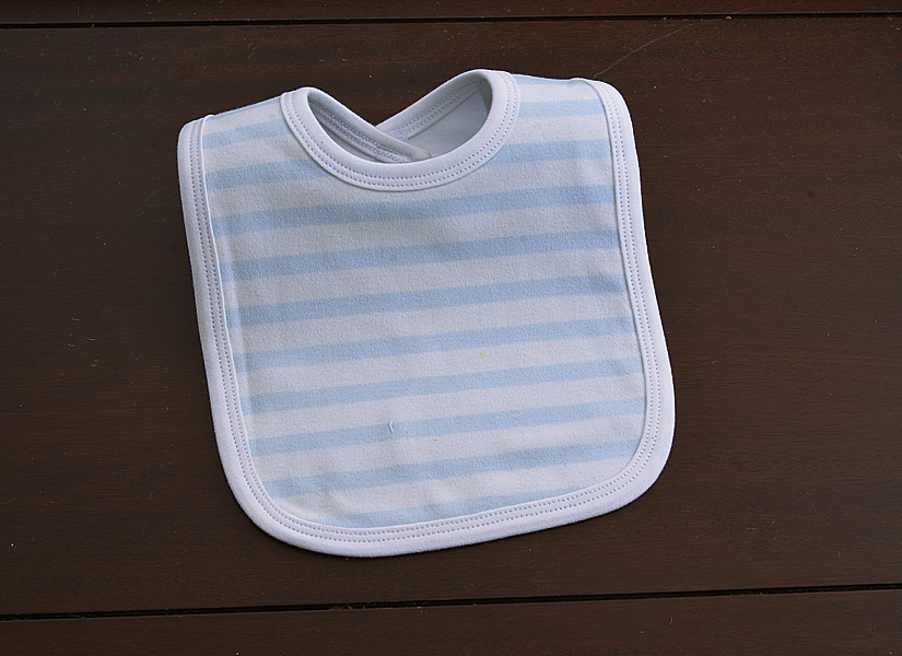 Light Blue Striped Baby Bib Infant Size