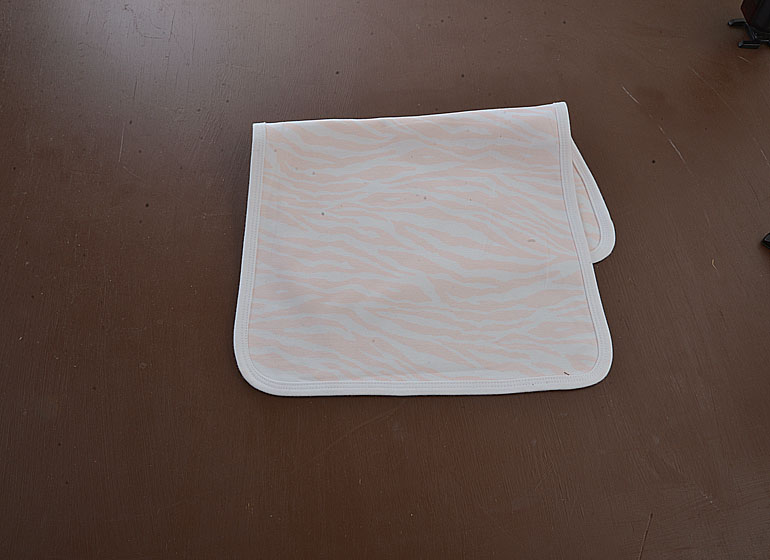 Peach Color Zebra Burp Cloth 12x19"