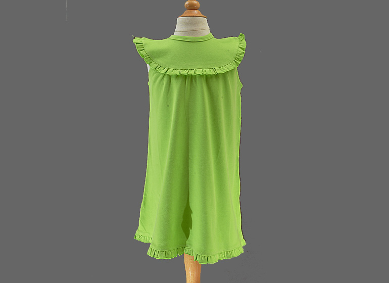 hot green color baby sleeveless dress
