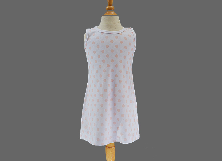 Big Pink Peach Dots Toddler Girl A Line Dress