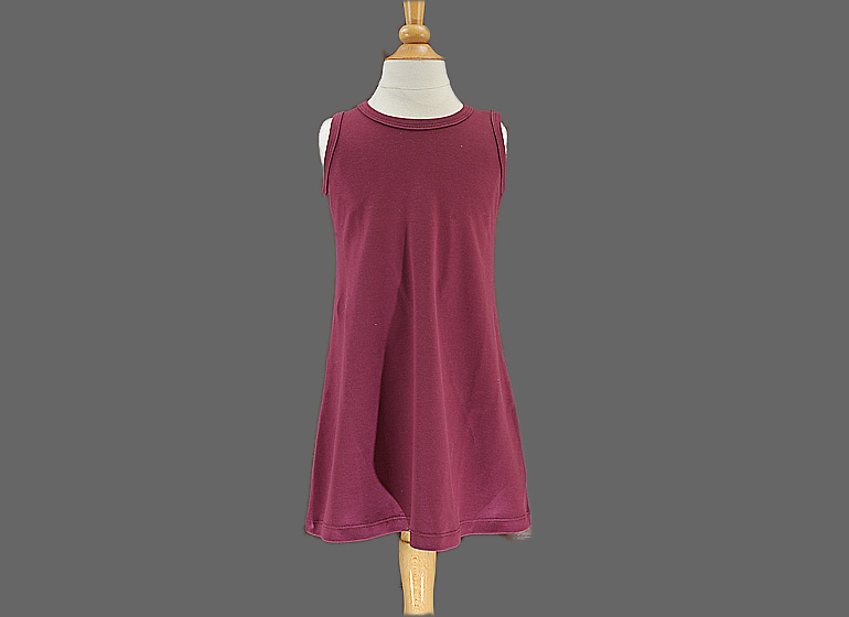 Burgundy Color Toddler Girl A Line Dress