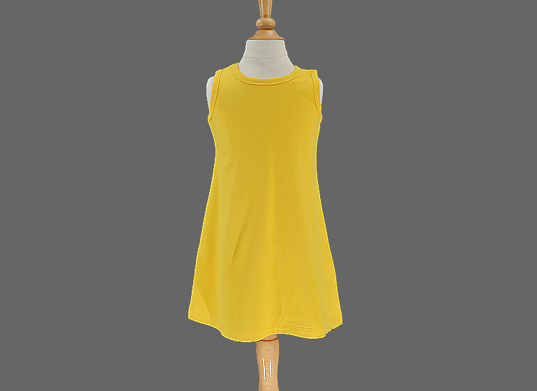 Gold Color Toddler Girl A Line Dress