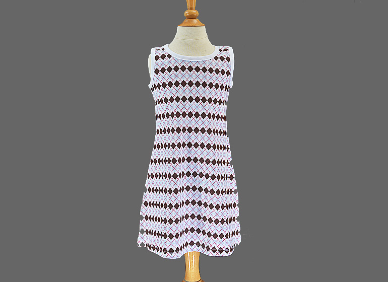 Blue & Brown Argyle Toddler A Line Dress