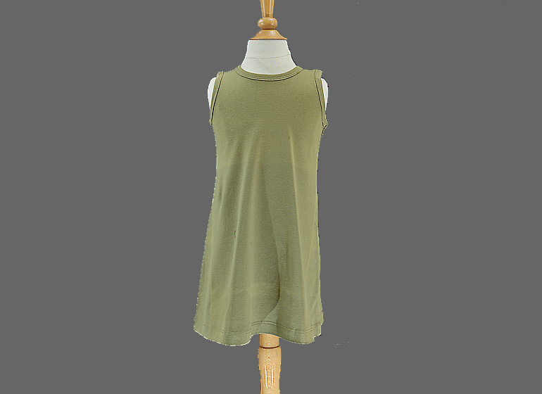 Mosstone Green Color Toddler Girl A Line Dress