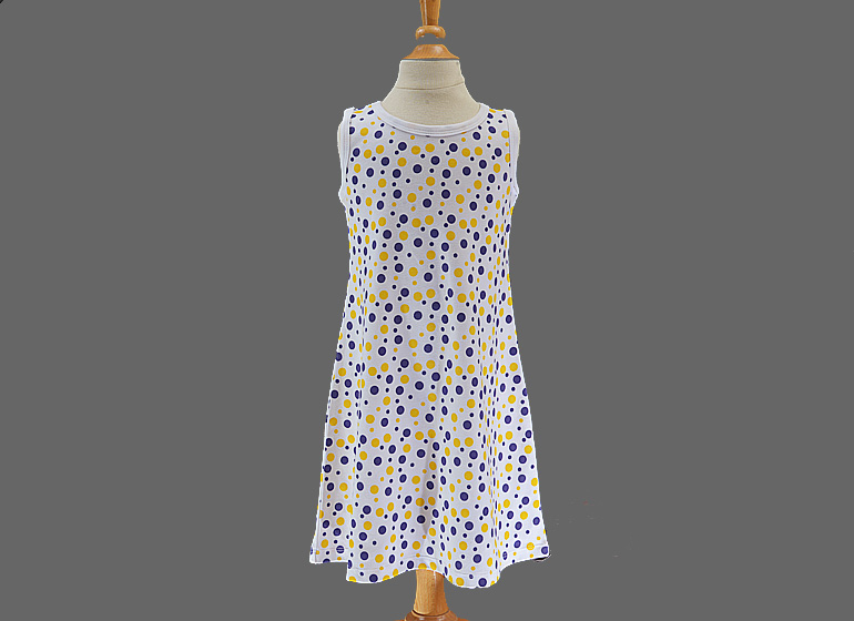 Purple & Gold Polka Dots Girl Toddler A Line Dress