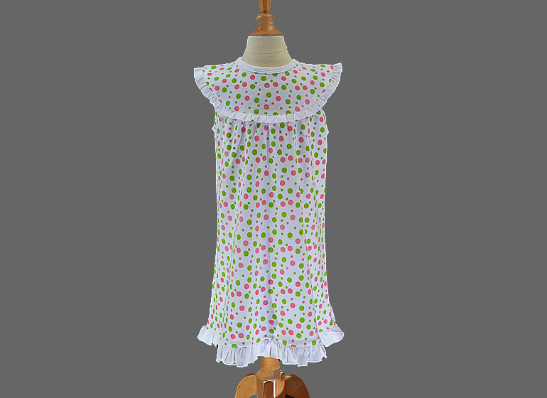 Hot Pink & Hot Green Polka Dots Girl Toddler Sleeveless
