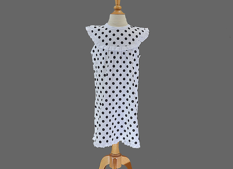 Big Black Dot Sleeveless Girl Toddler