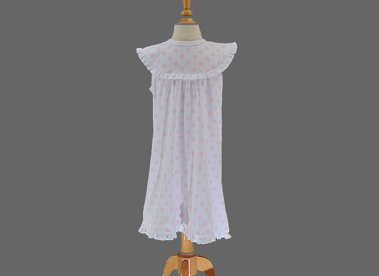 Big Peach Dot, Girl Toddler Sleeveless Dress