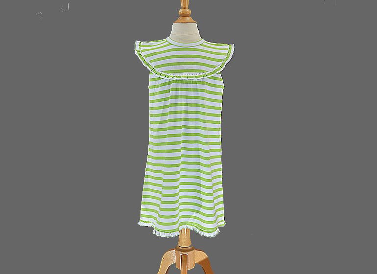 Hot Green Stripes Toddler Girl Sleeveless Dress