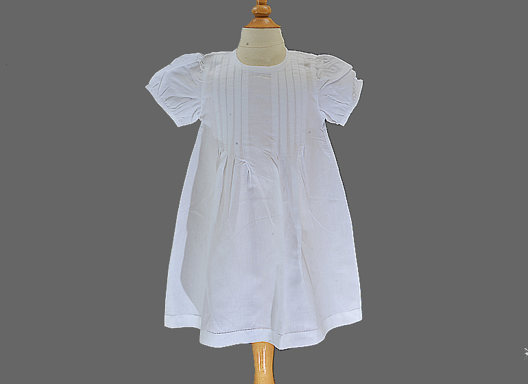 Girl Toddler White Cotton Puff Sleeve Dress
