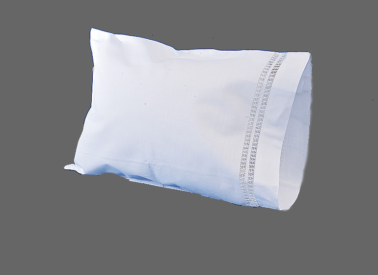 white hemstitch baby size pillowcases